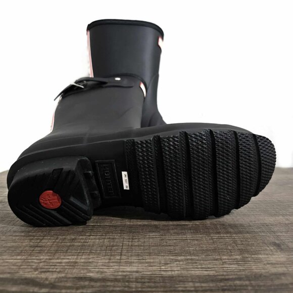 Hunter Women's Black Original Short Tri-Color Logo Rain Boot Size 6 - Picture 9 of 9